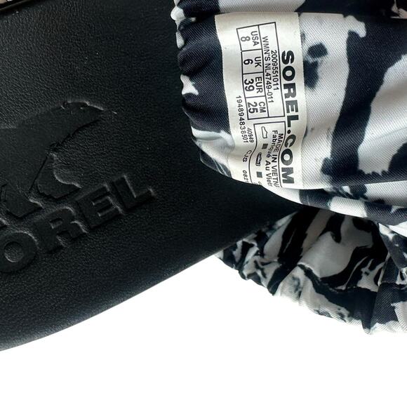 Sorel Women's Roaming Two Strap Slide Sandals Black White Size 8 - Picture 6 of 8